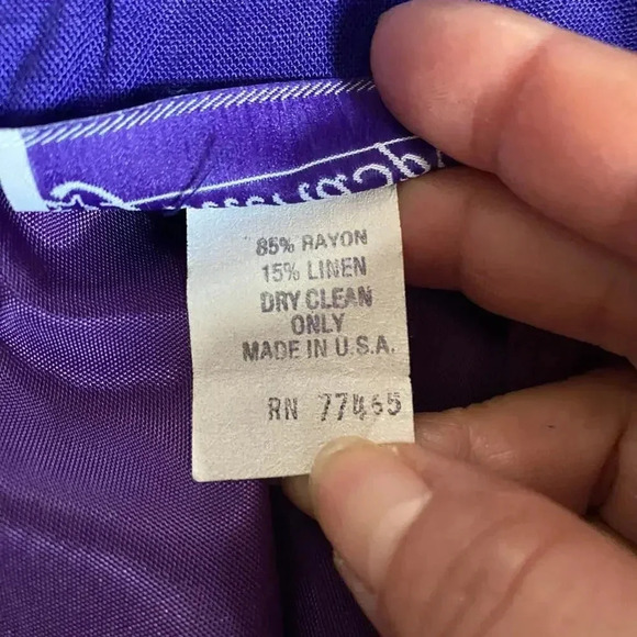 Vintage Galleria Sport Linen Blend Purple Pencil Skirt Women Plus Size 18 Pocket - Picture 5 of 9